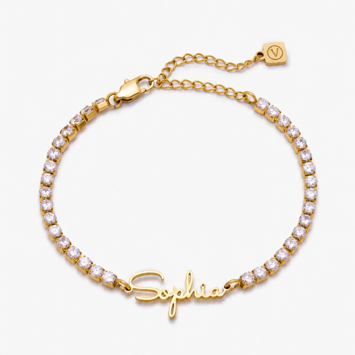 PERSONALISIERTES ARMBAND MIT NAMEN UND ZIRKONIA
