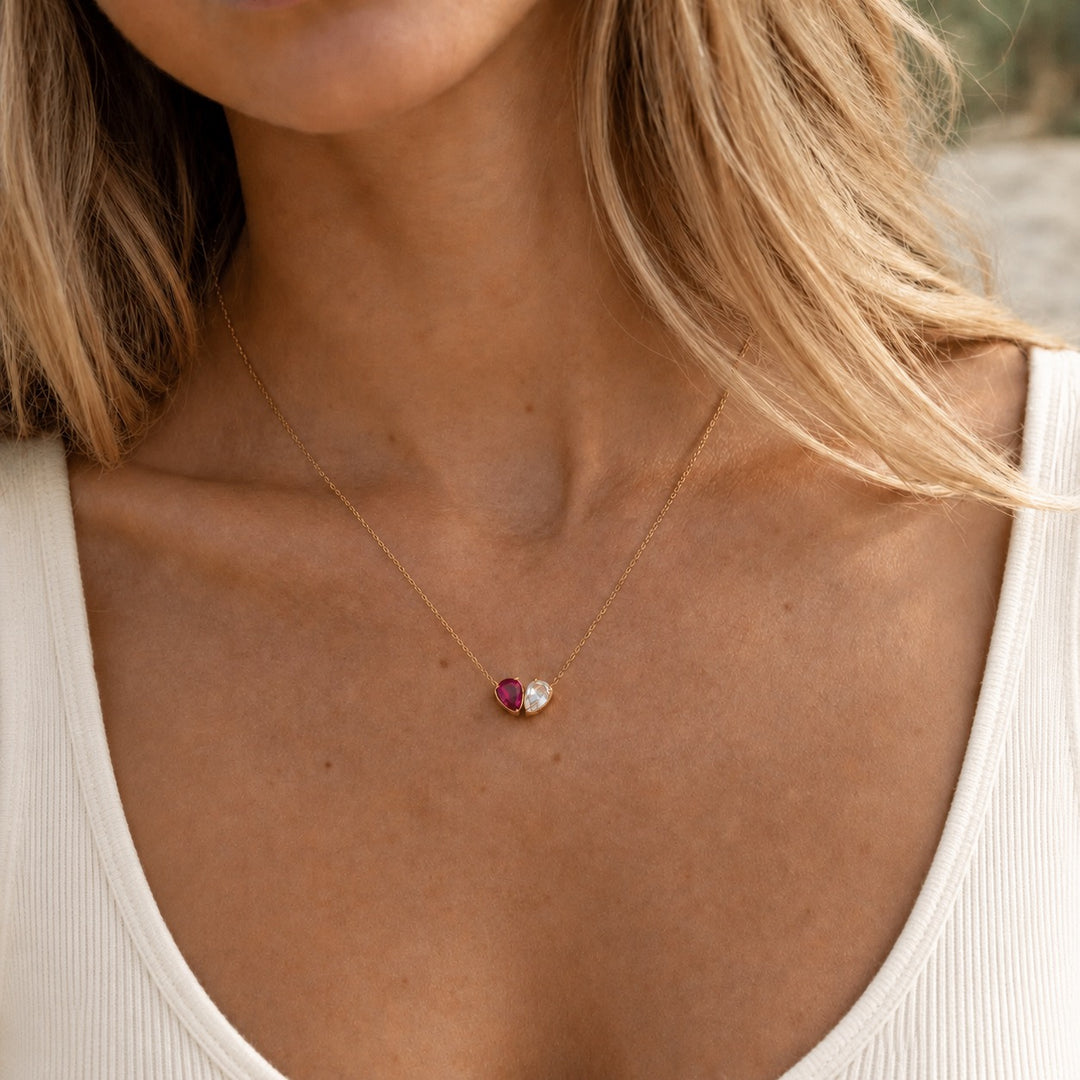 COLLIER DUO AVEC PIERRES DE NAISSANCE