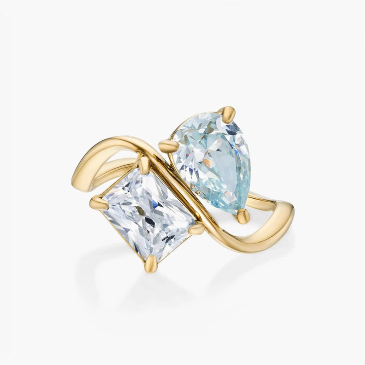 BAGUE AVEC DEUX PIERRES DE NAISSANCE