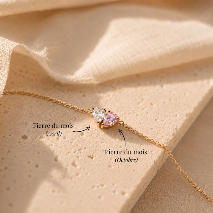 DUO BRACELET WITH BIRTHSTONES