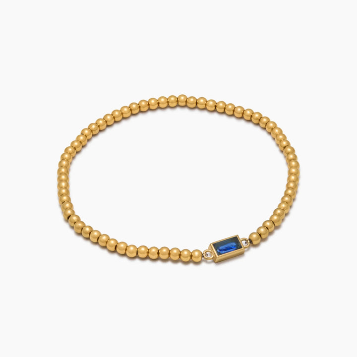 GOLDPERLENARMBAND MIT GEBURTSSTEINEN