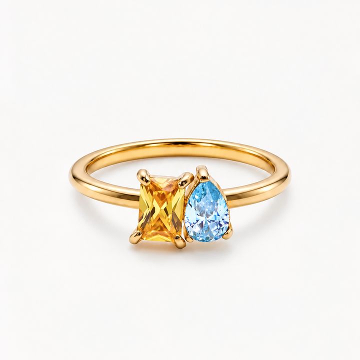 BAGUE TOI ET MOI AVEC PIERRE DE NAISSANCE