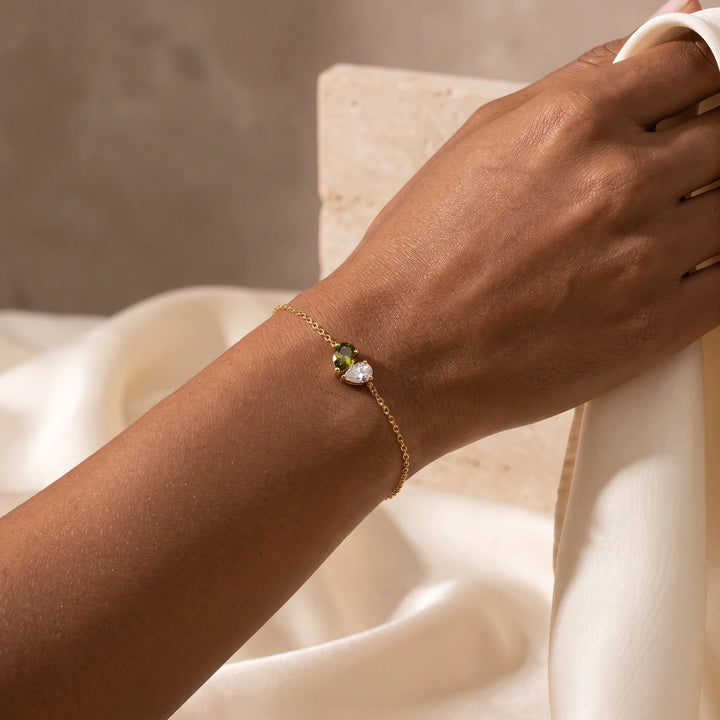BRACELET DUO AVEC PIERRES DE NAISSANCE
