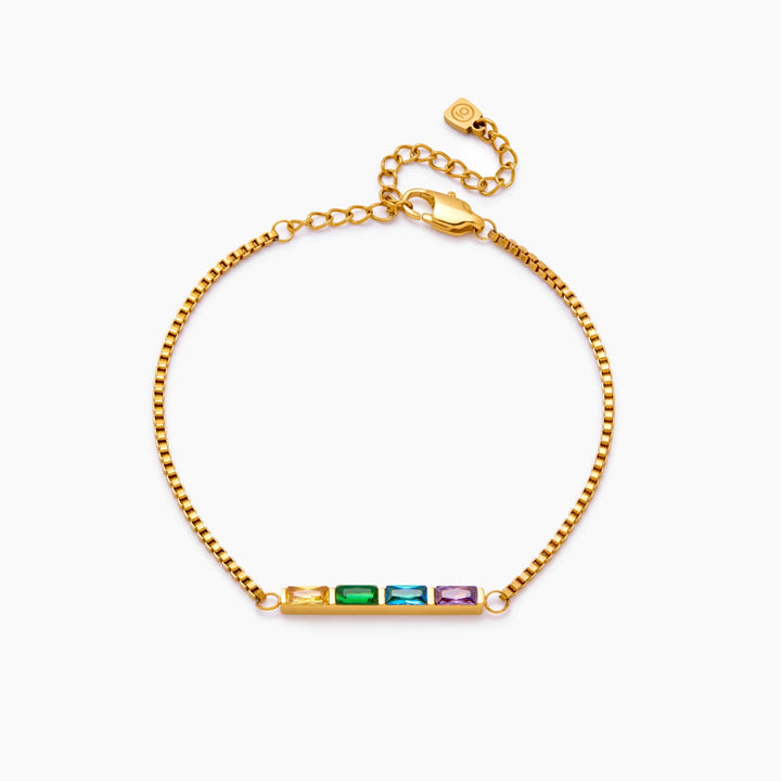 FEINES ARMBAND MIT STABANHÄNGER UND GEBURTSSTEIN