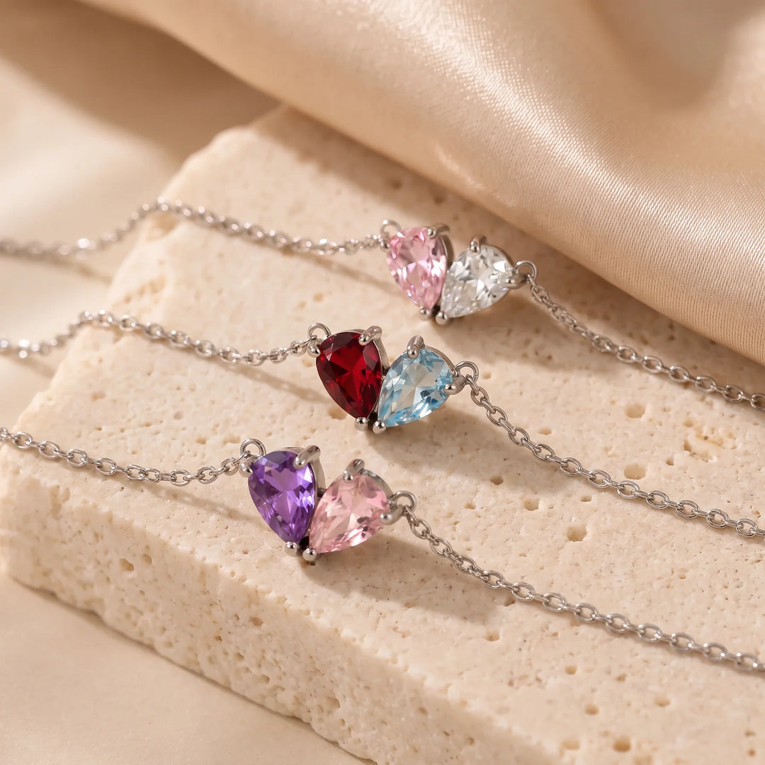 BRACELET DUO AVEC PIERRES DE NAISSANCE