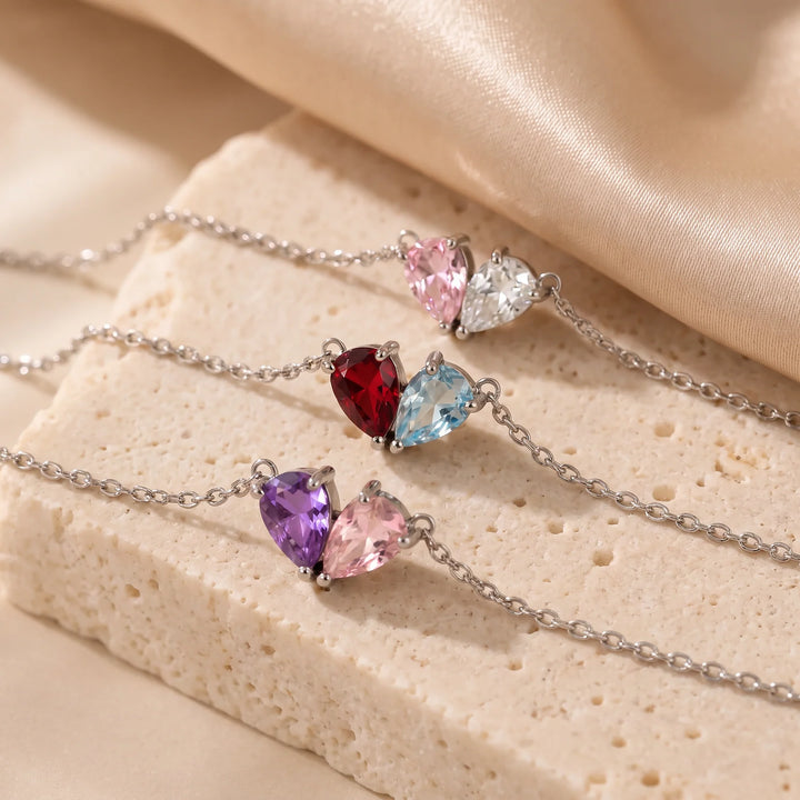 BRACELET DUO AVEC PIERRES DE NAISSANCE