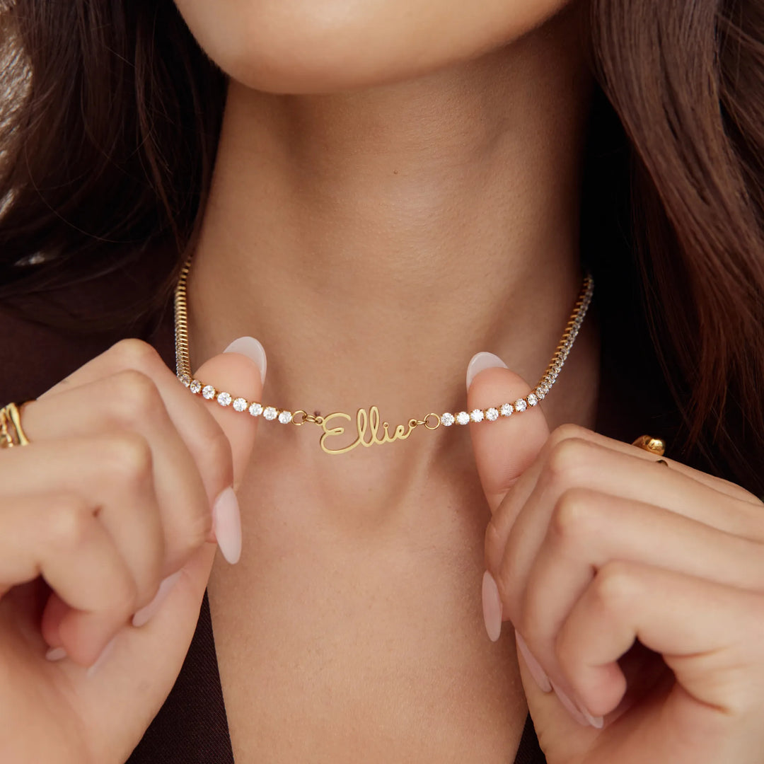 COLLIER TENNIS AVEC PRÉNOM