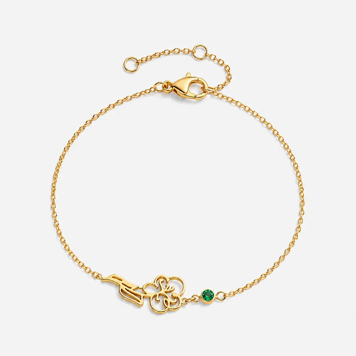 BRACELET FLEUR ET PIERRE DE NAISSANCE