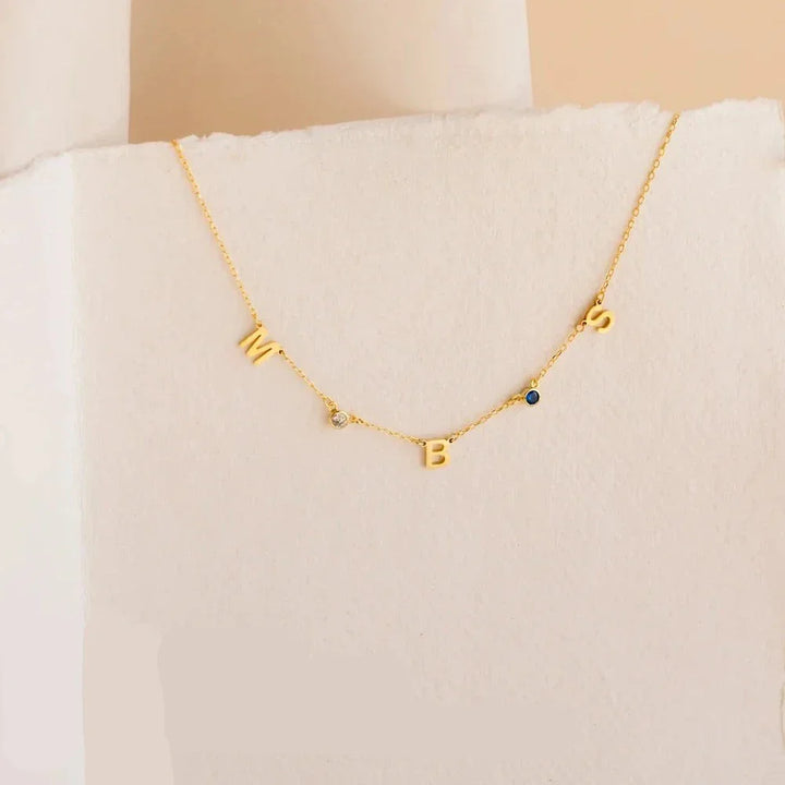 Initial Birthstone Necklace