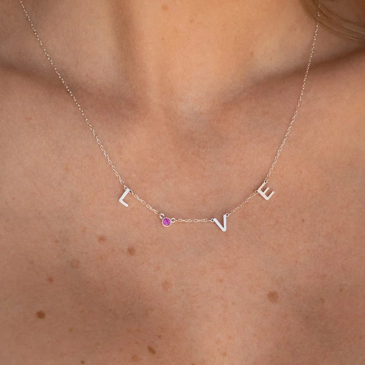 Initial Birthstone Necklace