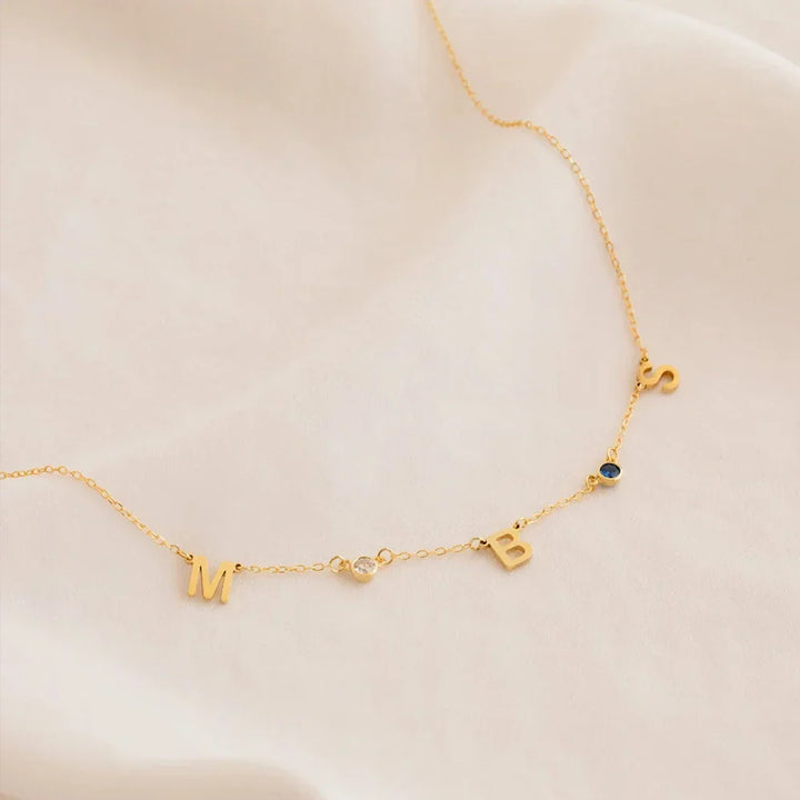 Initial Birthstone Necklace