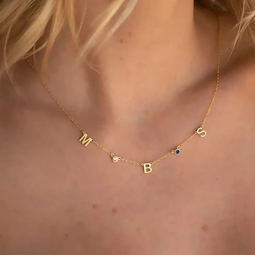 Initial Birthstone Necklace