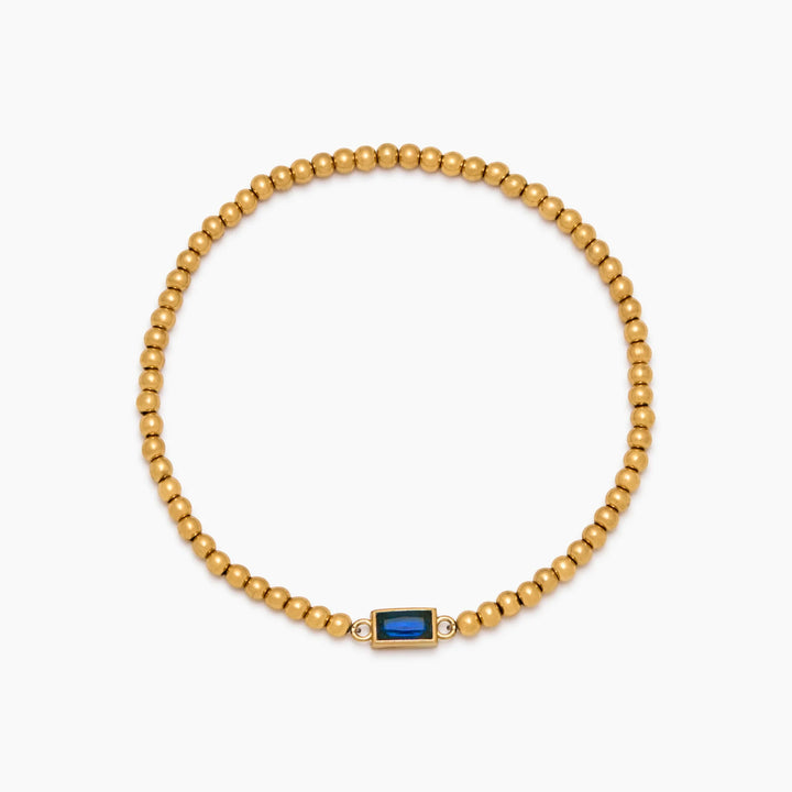 GOLDPERLENARMBAND MIT GEBURTSSTEINEN