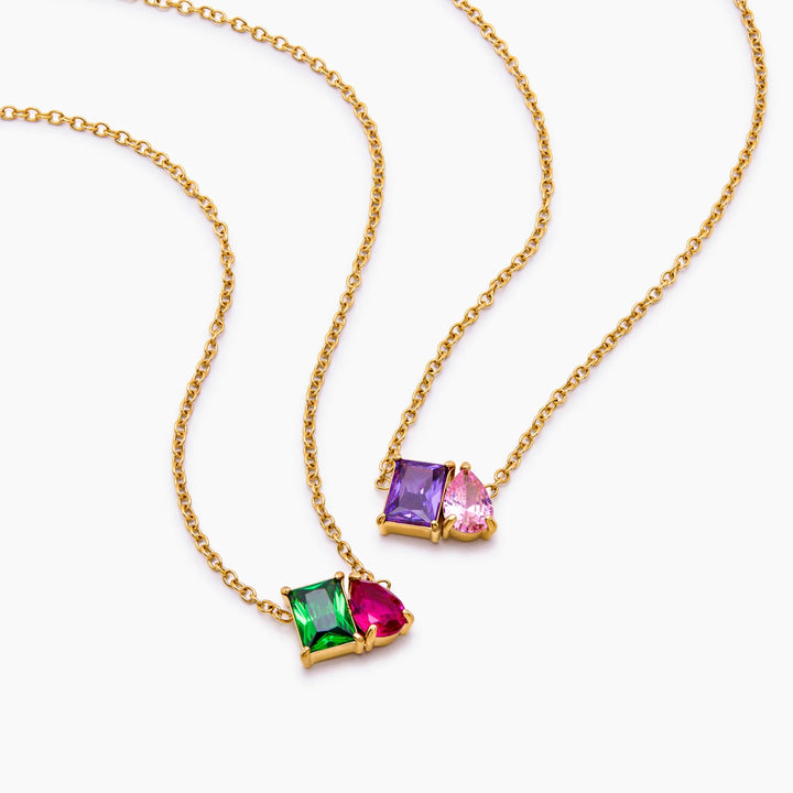 “YOU AND ME” BIRTHSTONE  NECKLACE 