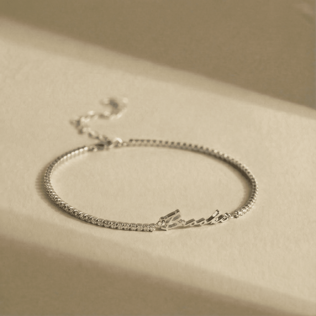 PERSONALISIERTES ARMBAND MIT NAMEN UND ZIRKONIA